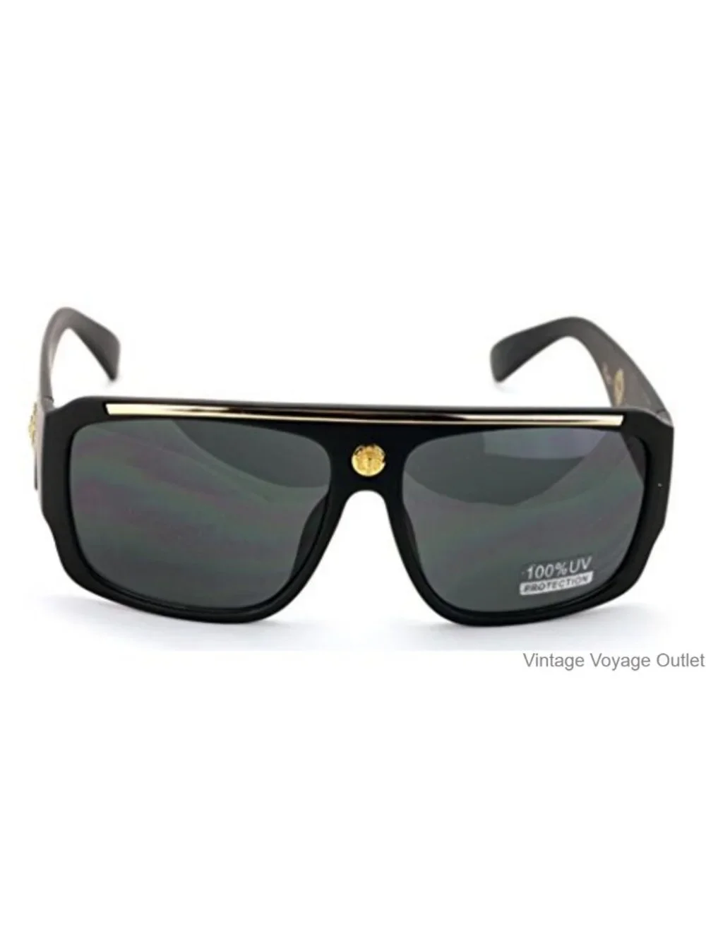 Lion Head Flat Top Hip Hop Rapper Retro Sunglasses UV400